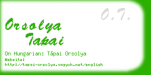 orsolya tapai business card