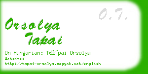 orsolya tapai business card